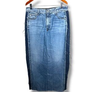 AG Adriano Goldschmied Reworked Tomas High Rise Straight Denim Skirt Size 32